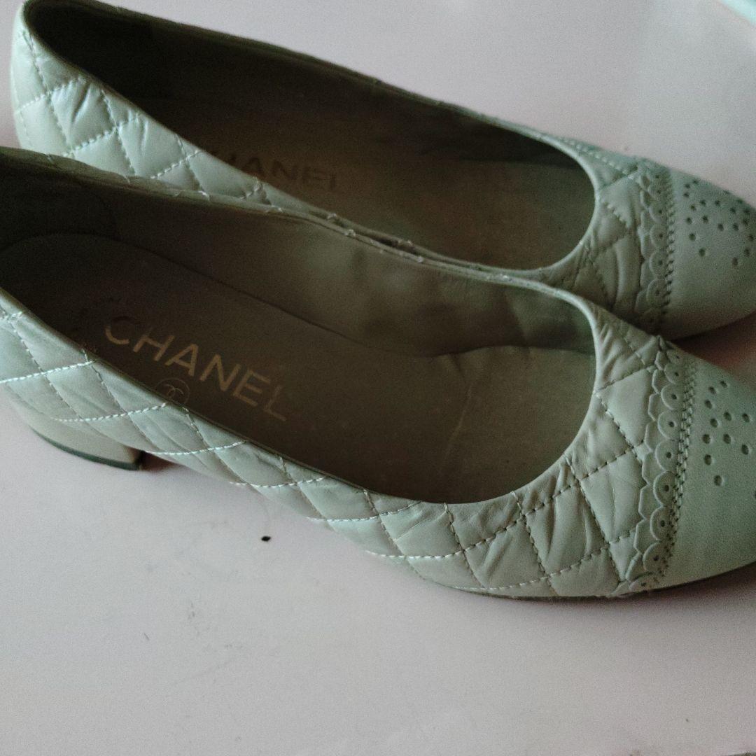 お値下げ☆CHANEL ホワイト ローヒールシューズ