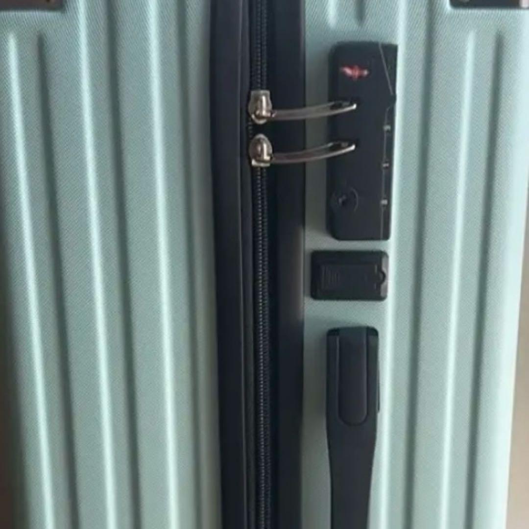 新品 水色 Lサイズ キャリーケース USBポート ドリンクフォルダー 大容量