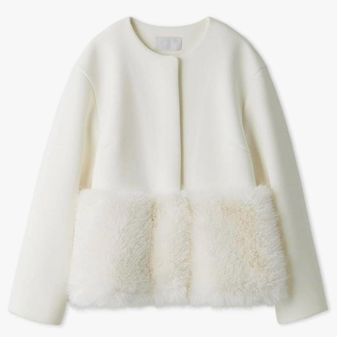 CELFORD セルフォード 裾ファーブルゾン オフホワイト 36