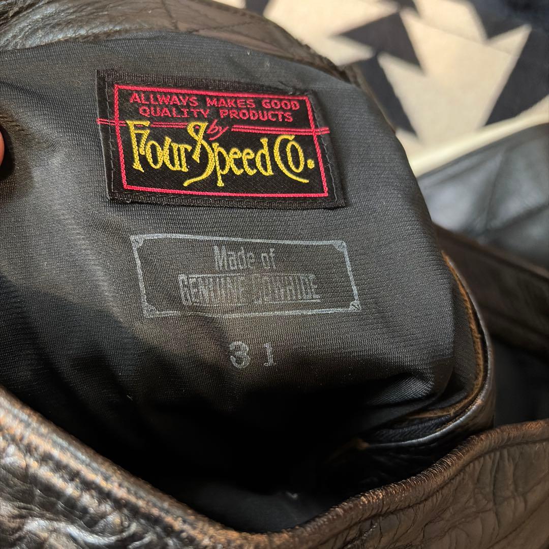 超希少　牛革 パッド付きパンツ 4SPEED