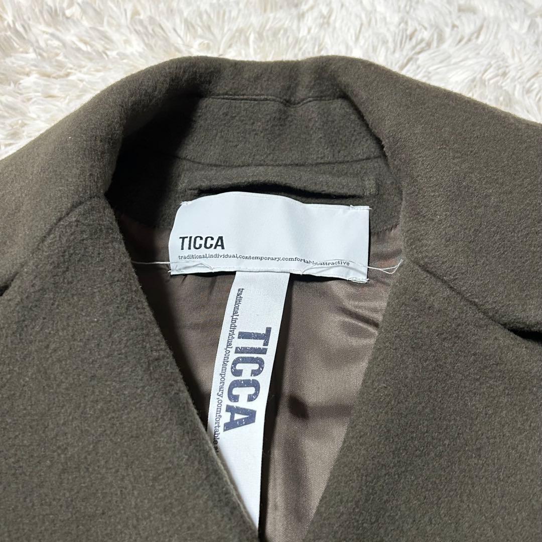 TICCA ティッカ　テントコート　カーキ　ダブルブレストコート　F