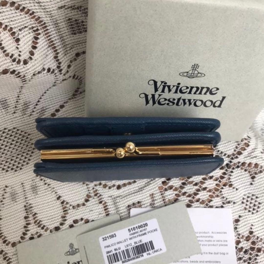 Vivienne Westwood ヴィヴィアン 二つ折り財布 ブルー