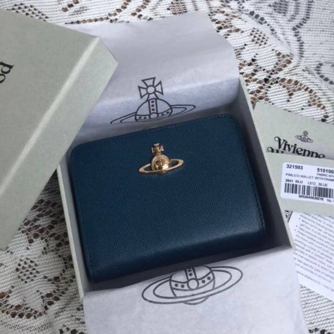 Vivienne Westwood ヴィヴィアン 二つ折り財布 ブルー