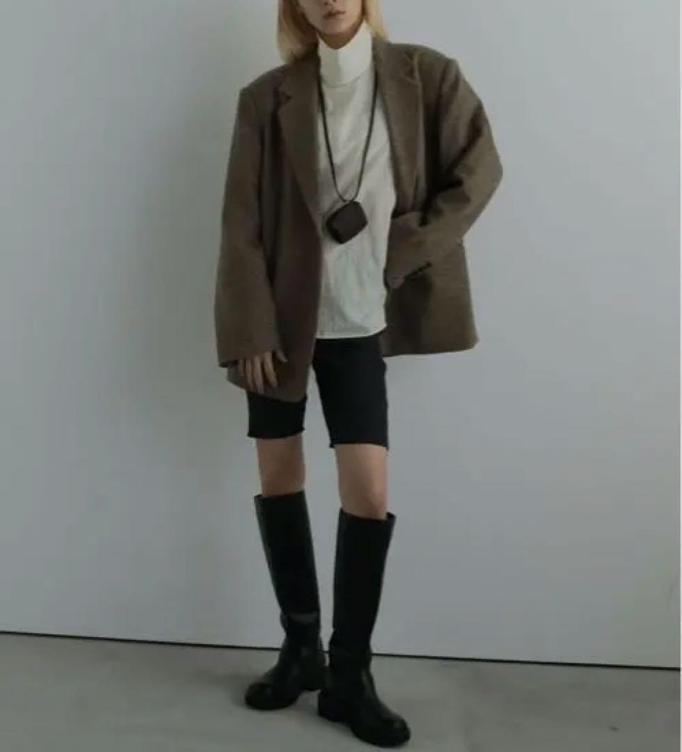 新品タグ付き⭐︎【anuke】Rib Biker Pants チャコールグレー38