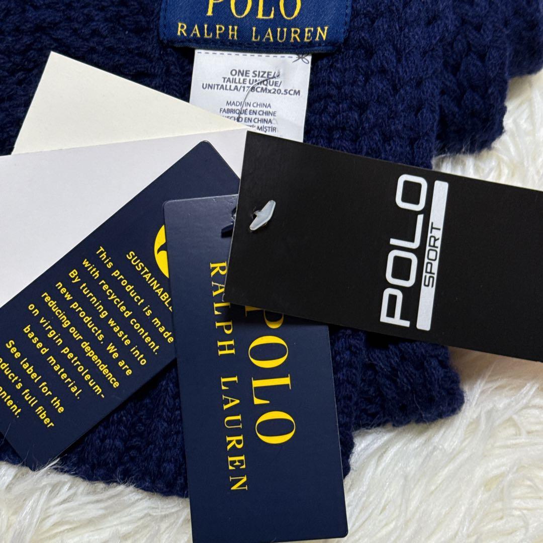 【新品タグ付】ラルフローレン ケーブルニットマフラー ベア柄