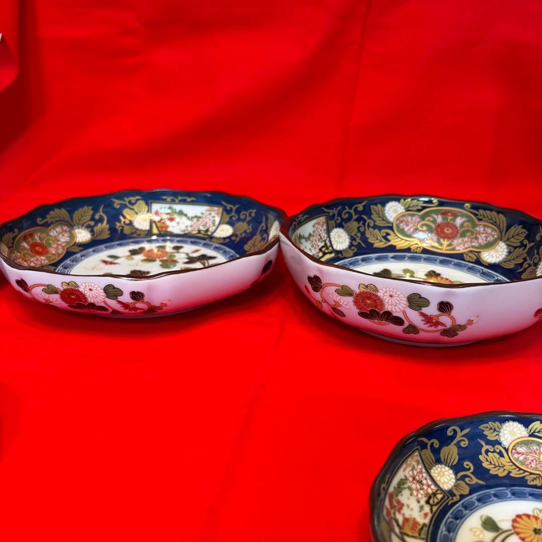 有田焼 仁祥窯 献上古伊万里・八角大皿 大鉢・八角取り皿5枚 計7点セット