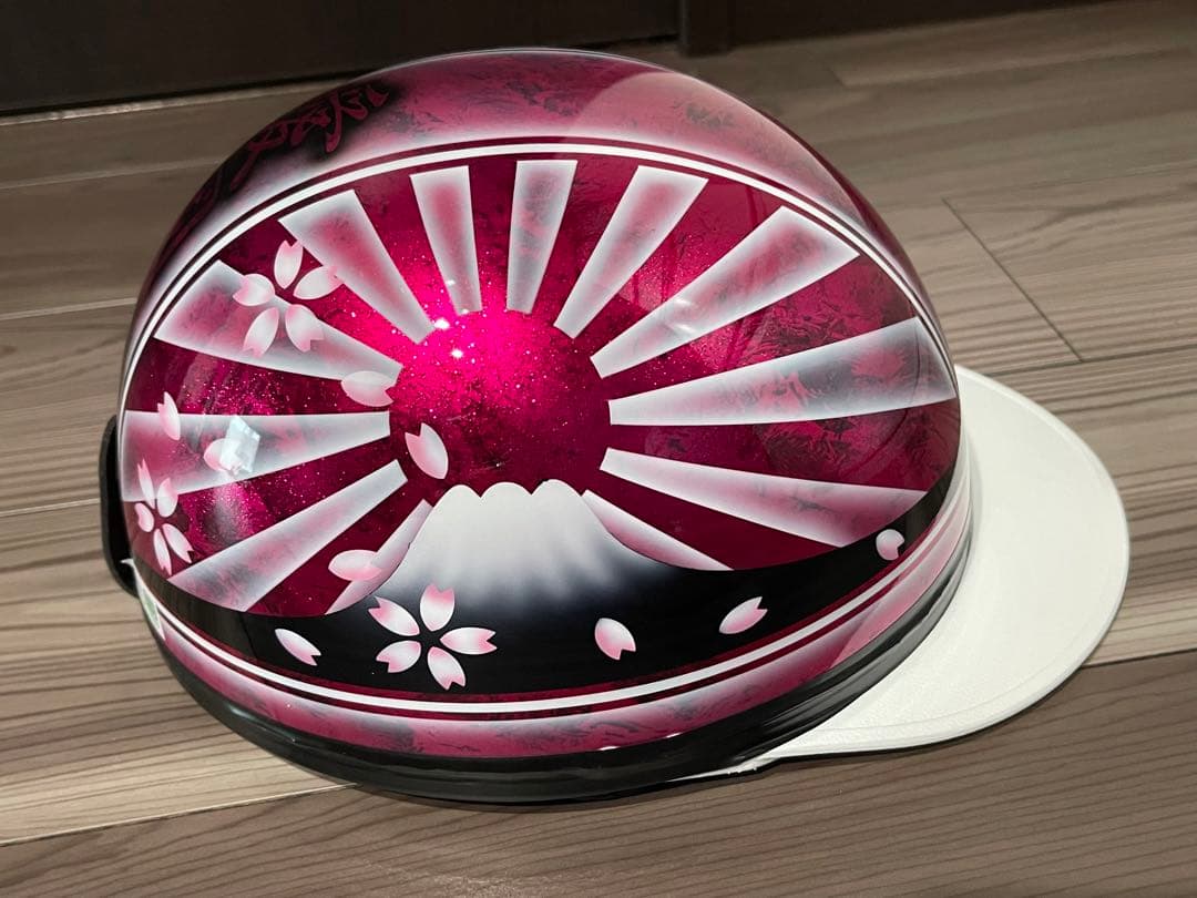 富士日章 コルク半 ヘルメット 旧車會 暴走族 三段シート ロケットカウル