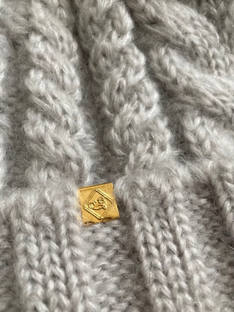 ※★未使用 カシラ ニット帽 帽子 fox ファー モヘヤ シルク ポンポン