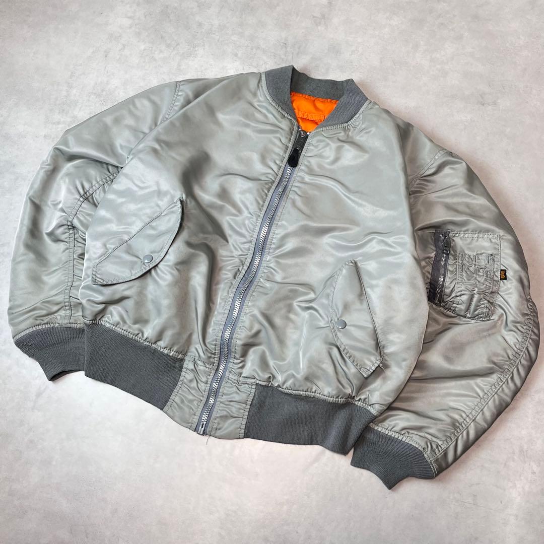 ALPHA INDUSTRIES フライトジャケット USA製 シルバー XL