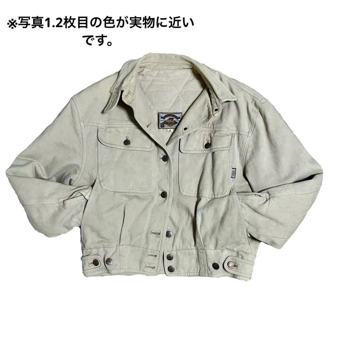 【希少】イタリア製 OAKS by FERRE ベージュ デニムジャケット短丈