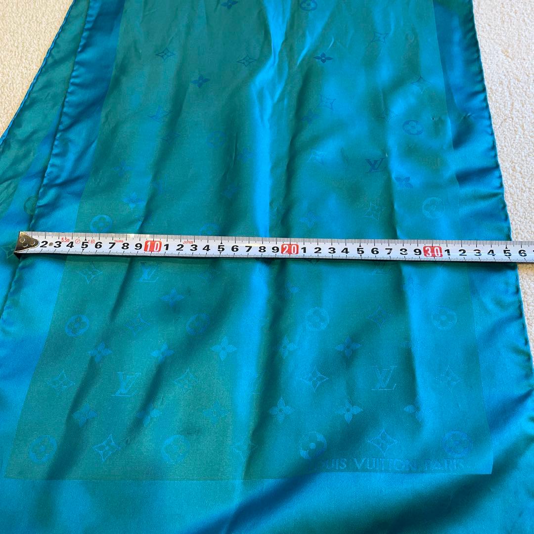 LOUIS VUITTON シルク ストール スカーフ　ターコイズ