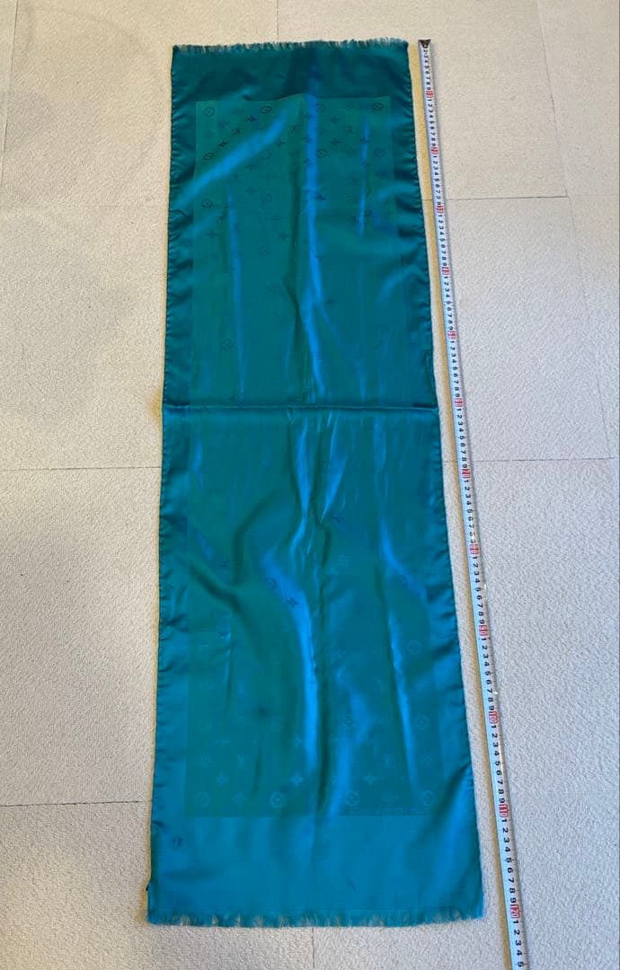 LOUIS VUITTON シルク ストール スカーフ　ターコイズ