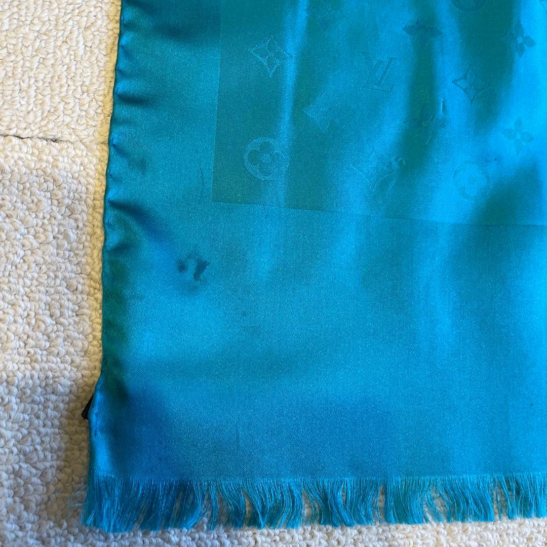 LOUIS VUITTON シルク ストール スカーフ　ターコイズ