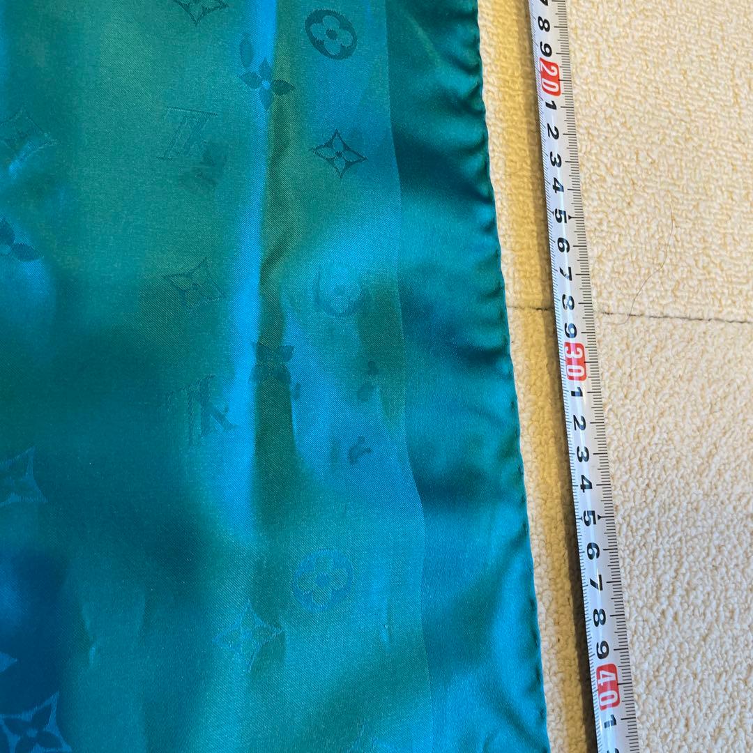 LOUIS VUITTON シルク ストール スカーフ　ターコイズ