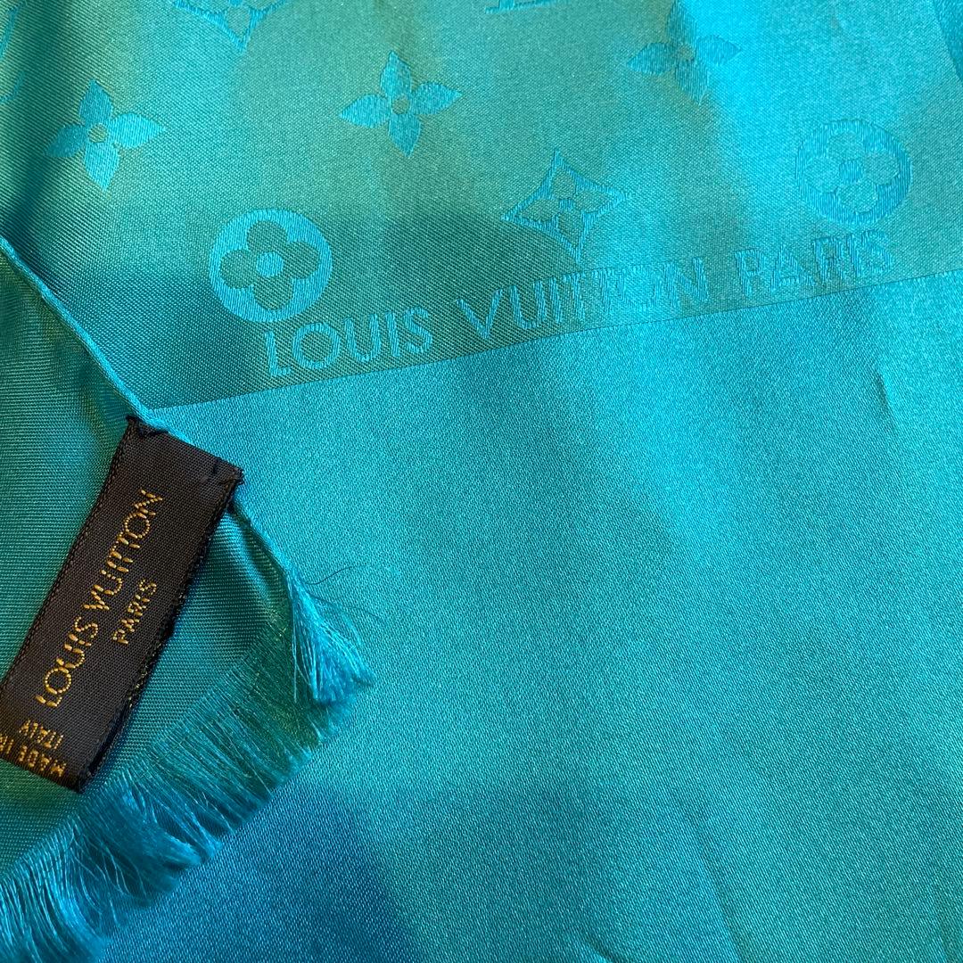 LOUIS VUITTON シルク ストール スカーフ　ターコイズ