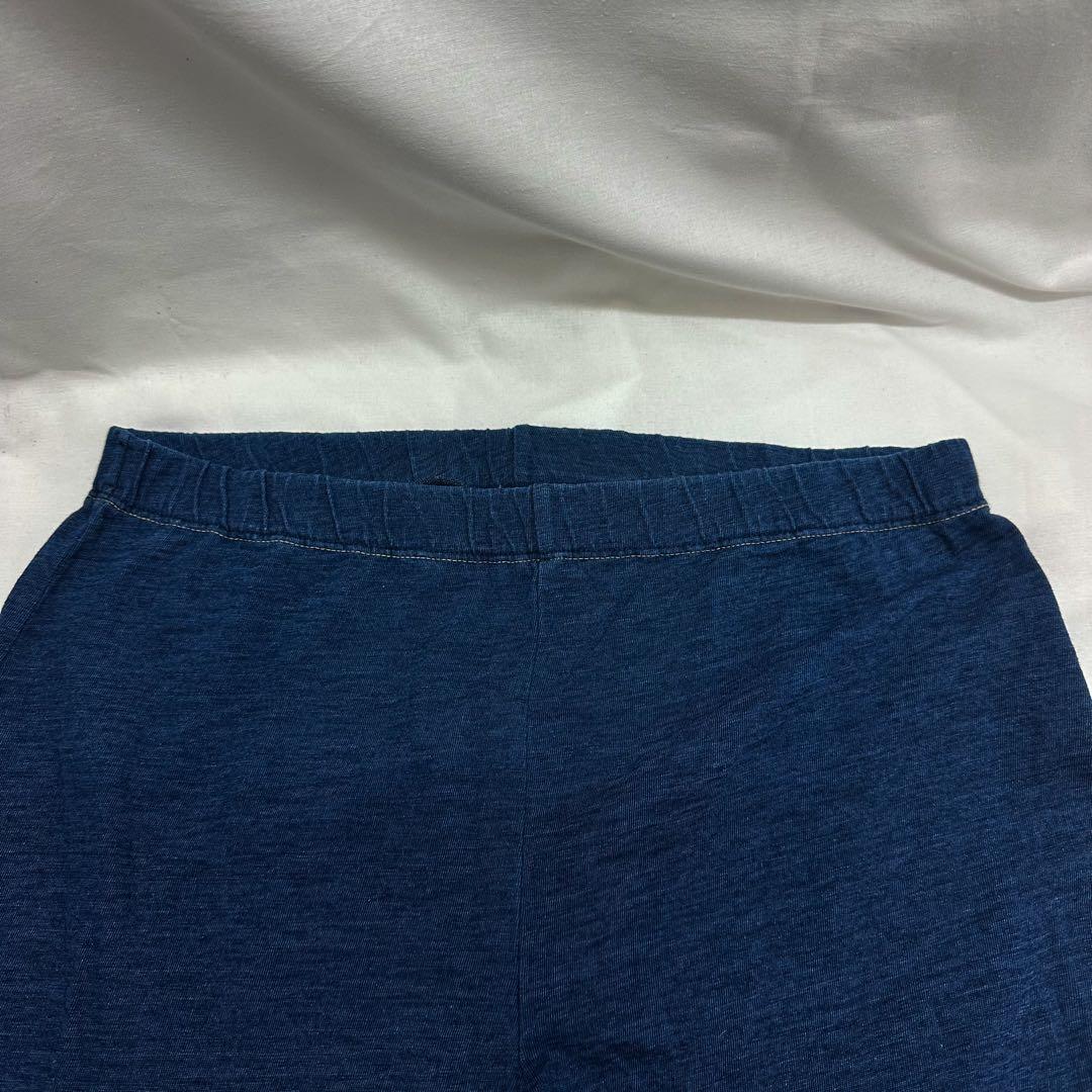 未使用 45R 天竺のスパッツ レギンス 藍染め Mサイズ