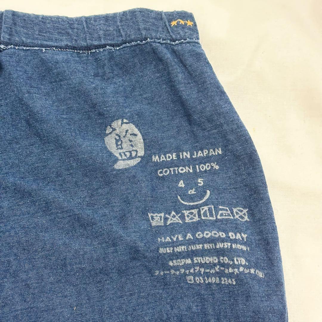 未使用 45R 天竺のスパッツ レギンス 藍染め Mサイズ