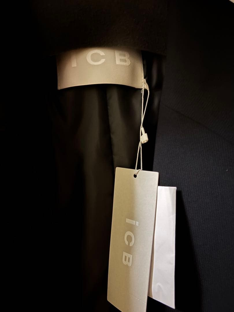 ICB L テーラードダブルジャケット ブラック46サイズ17号19号