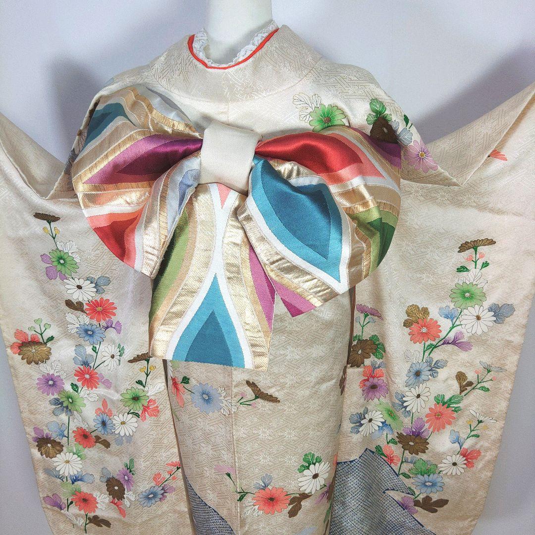 振袖　完全フルセット　25点　成人式　結婚式　前撮り　白　ホワイト　絞り柄　美品