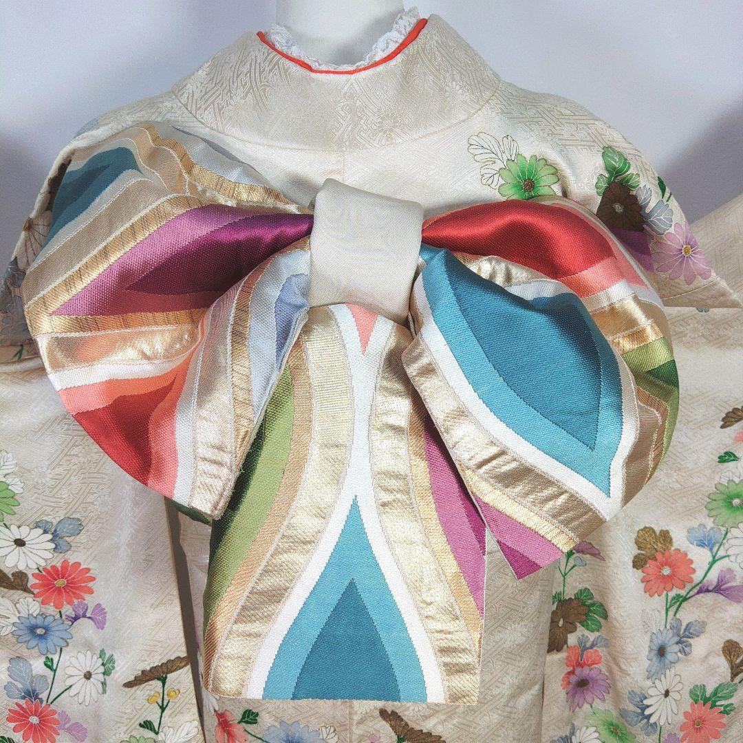 振袖　完全フルセット　25点　成人式　結婚式　前撮り　白　ホワイト　絞り柄　美品