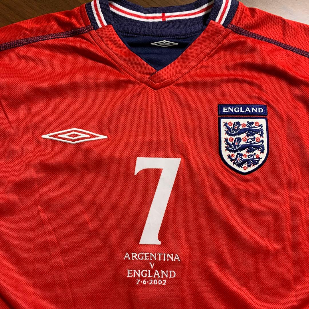 正規品イングランド アウェイ長袖 2002アルゼンチン戦 No.7 ベッカム