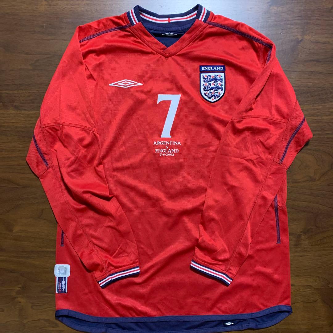正規品イングランド アウェイ長袖 2002アルゼンチン戦 No.7 ベッカム
