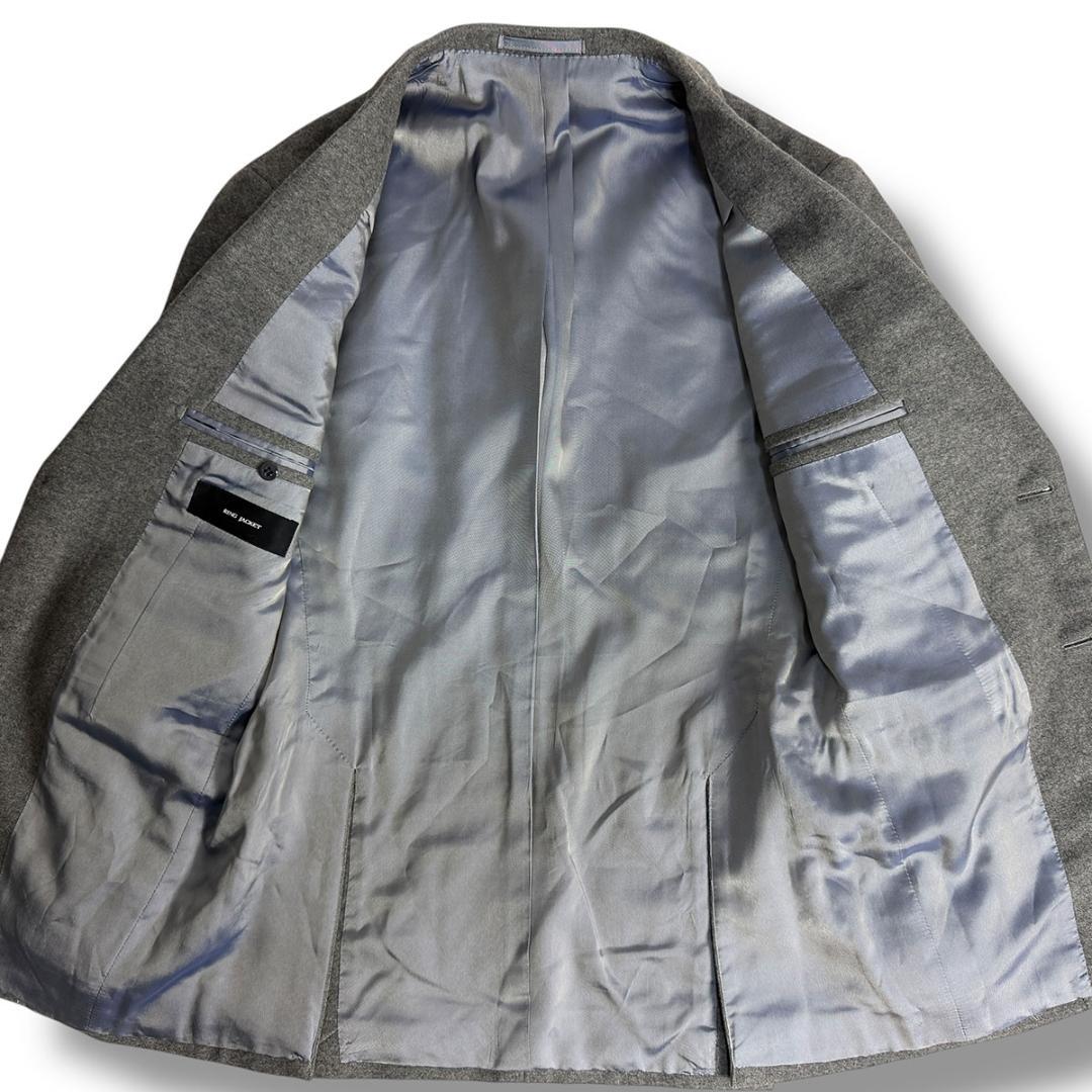 J7383 美品 リングヂャケット フランネル3ピーススーツ グレー 44