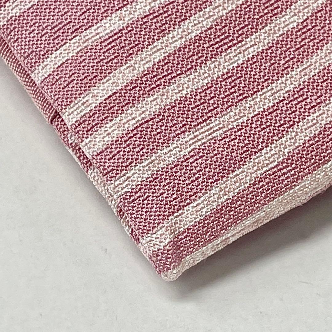 ［ 名古屋帯 ］正絹　ピンク　桜色　波　街着　着物　カジュアル　小紋