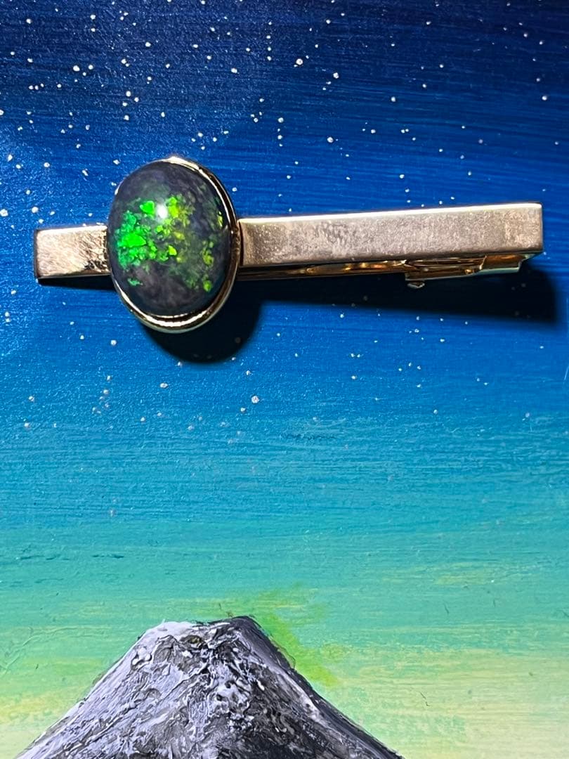 ミポリンさま専用　他の方は入札されないでください　ブラックオパール　ネクタイピン