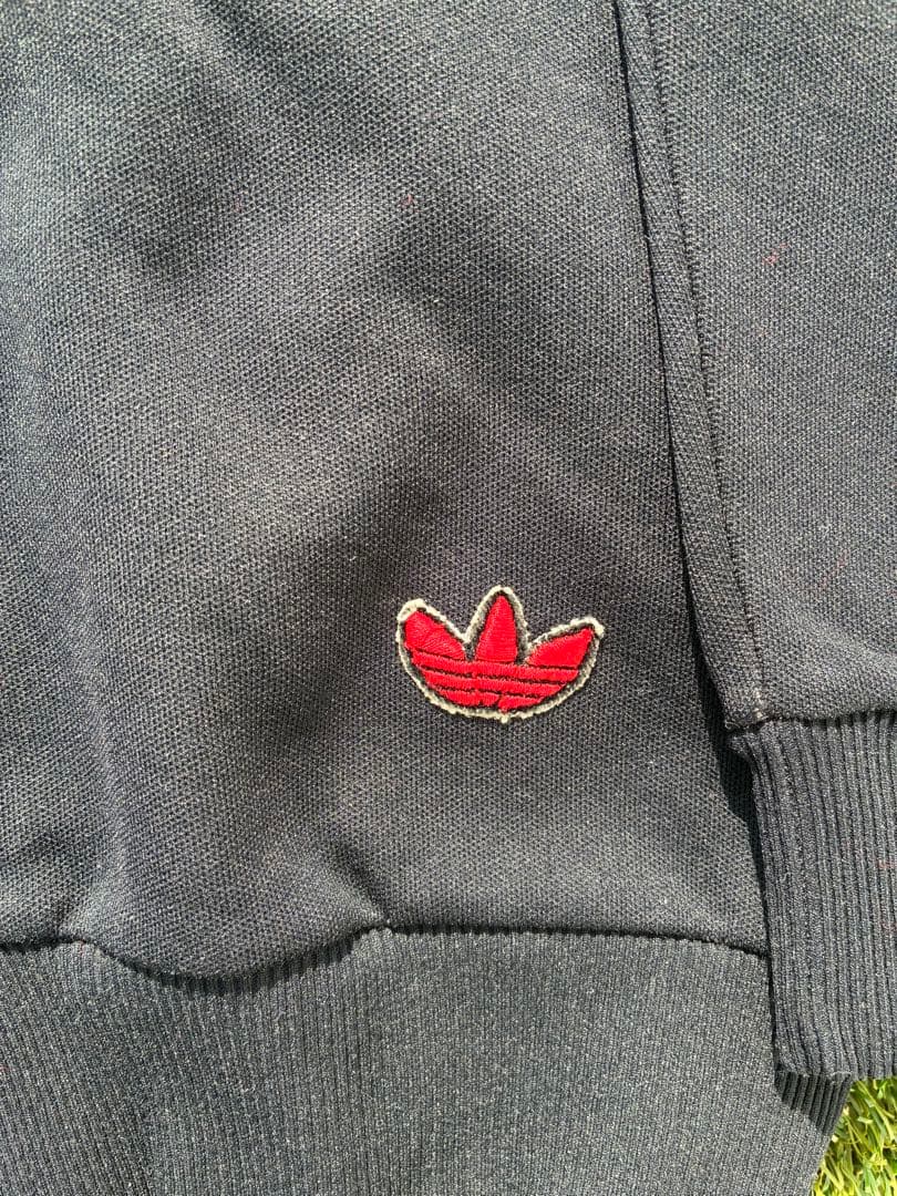 80s adidas アディダス デサント製 トラックジャケット 黒赤