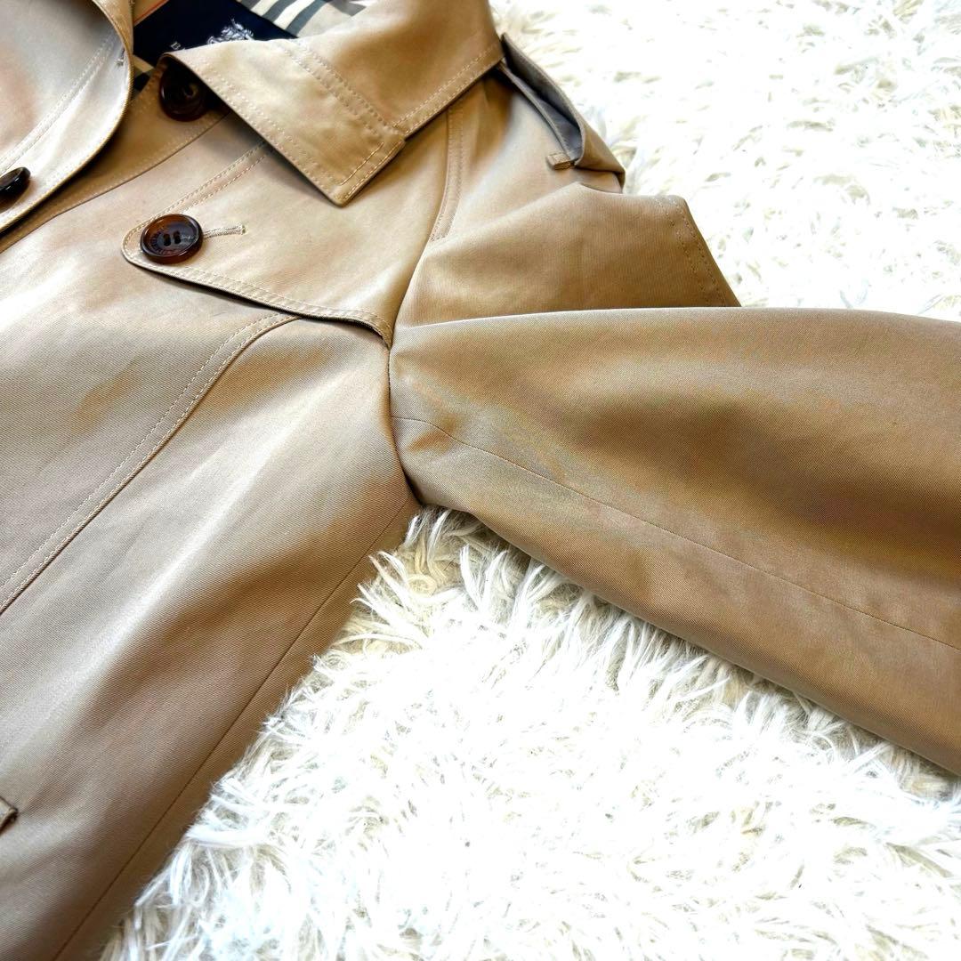 【美品】バーバリーロンドン ショートトレンチコート ノバチェック ベージュ 38