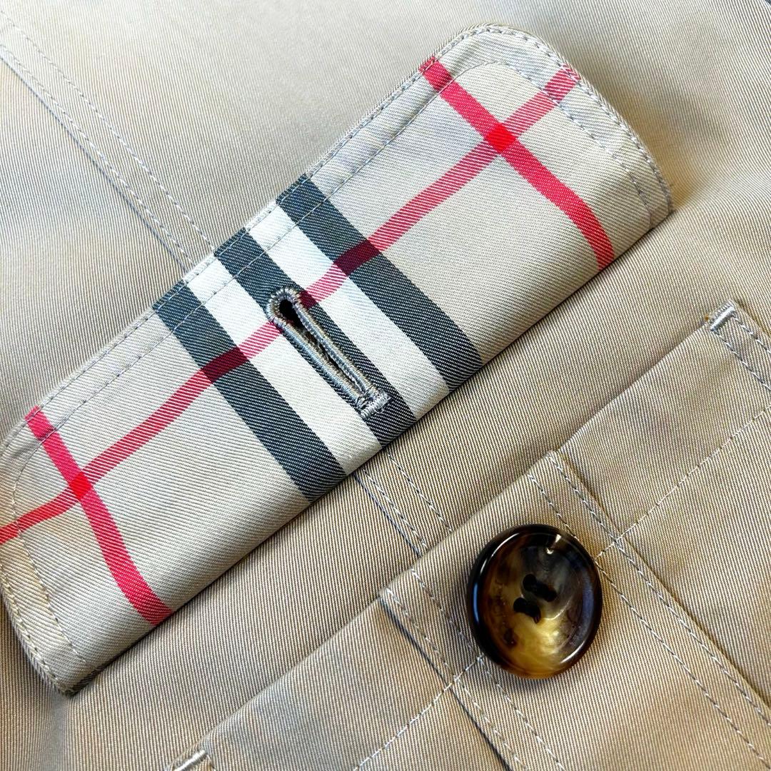 【美品】バーバリーロンドン ショートトレンチコート ノバチェック ベージュ 38