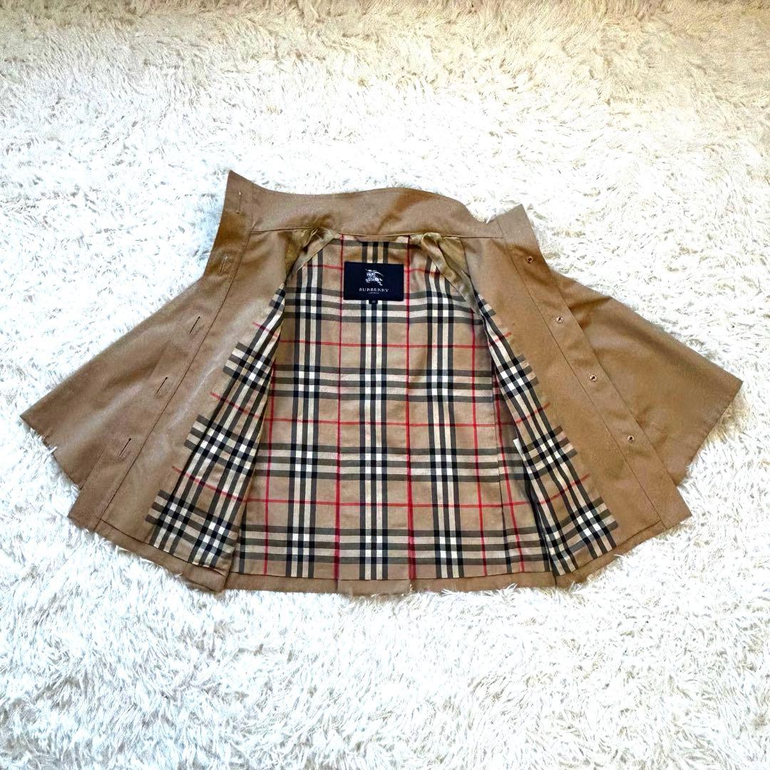 【美品】バーバリーロンドン ショートトレンチコート ノバチェック ベージュ 38