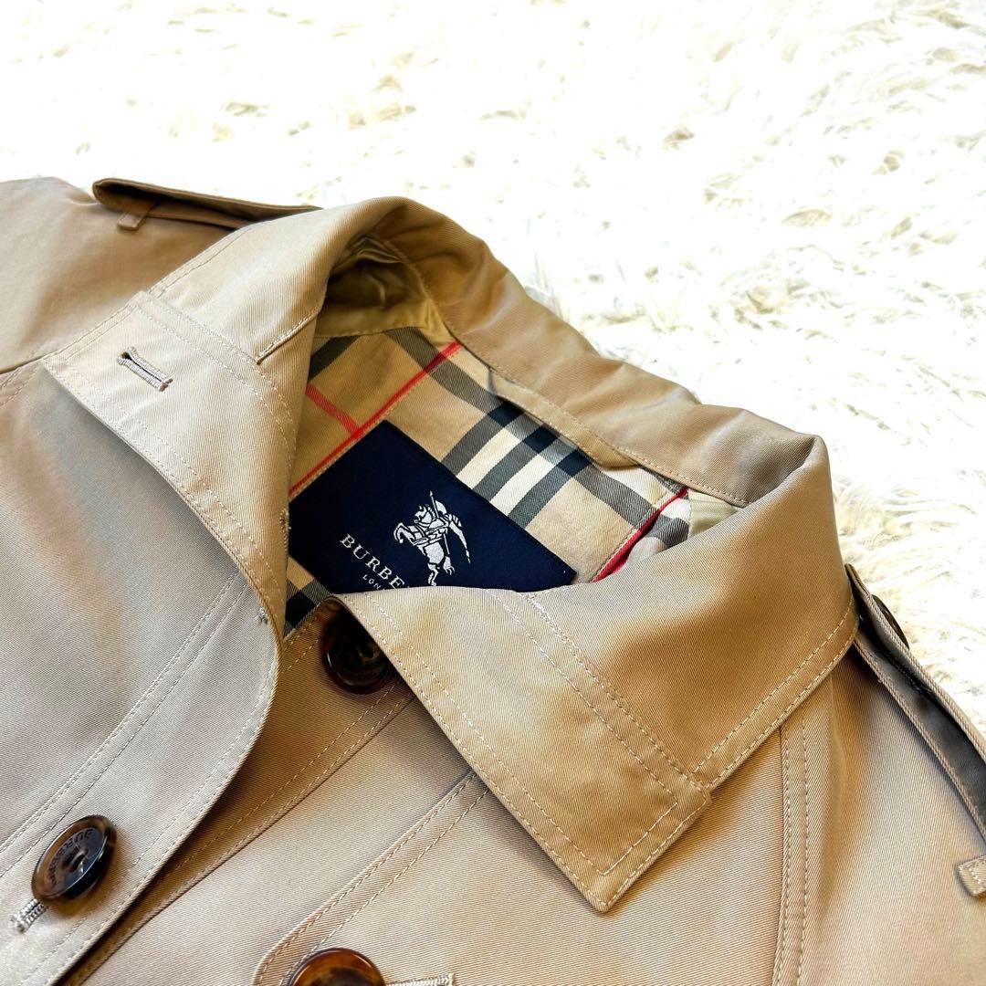 【美品】バーバリーロンドン ショートトレンチコート ノバチェック ベージュ 38
