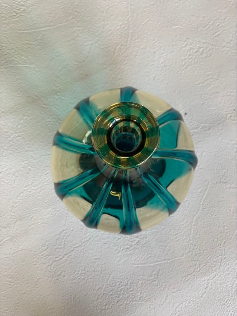 美品《船木倭帆》紐モール花瓶　一輪挿し　吹きガラス