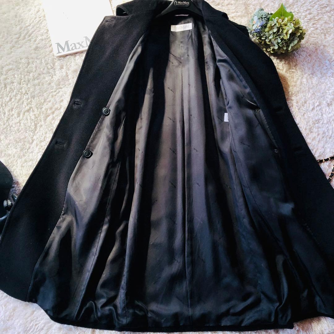 専用✨マックスマーラ ベルテッドコート カシミヤ 女優襟 ブラック 白タグ 38