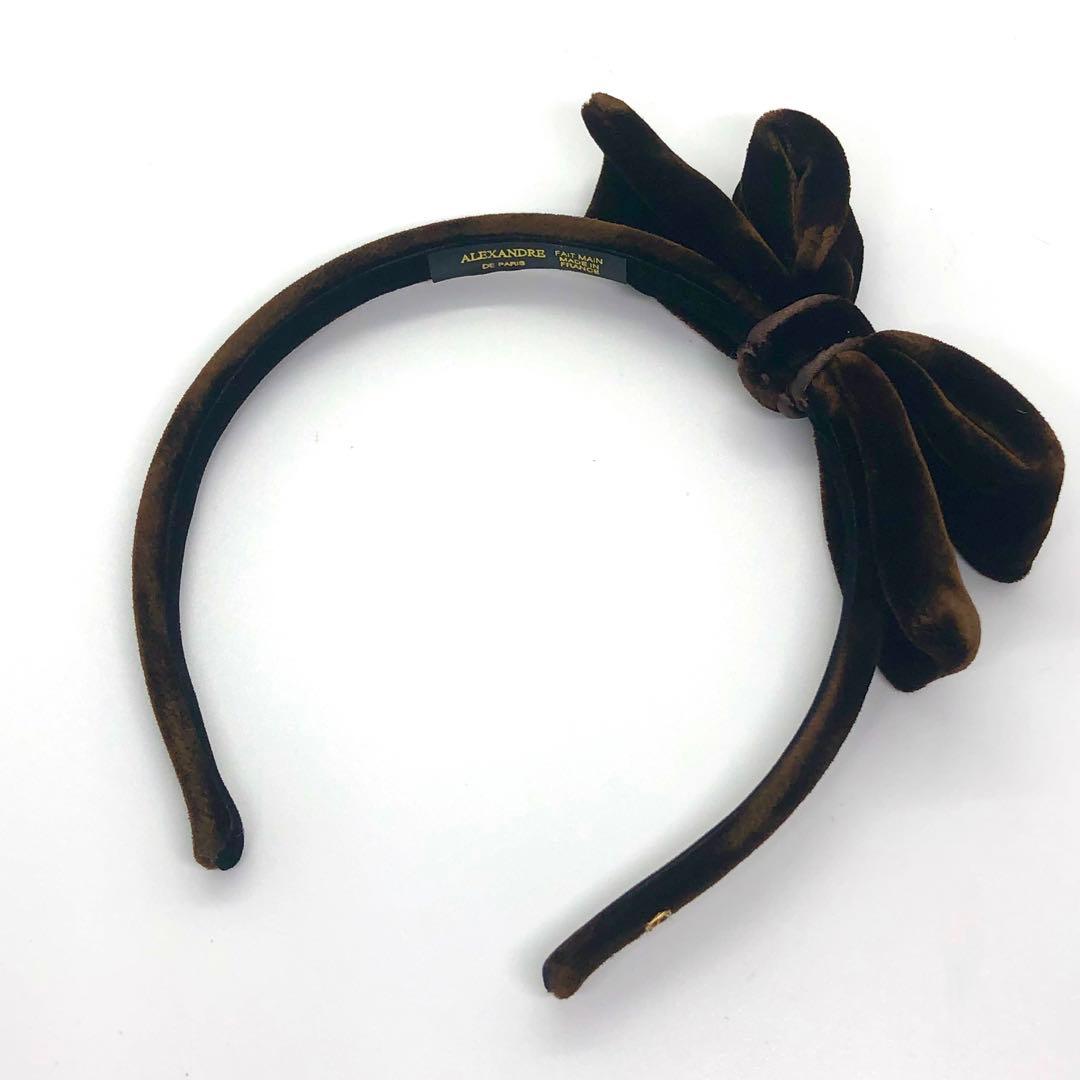 アレクサンドル　ドゥ　パリ　カチューシャ　ヘアバンド　ブラウン