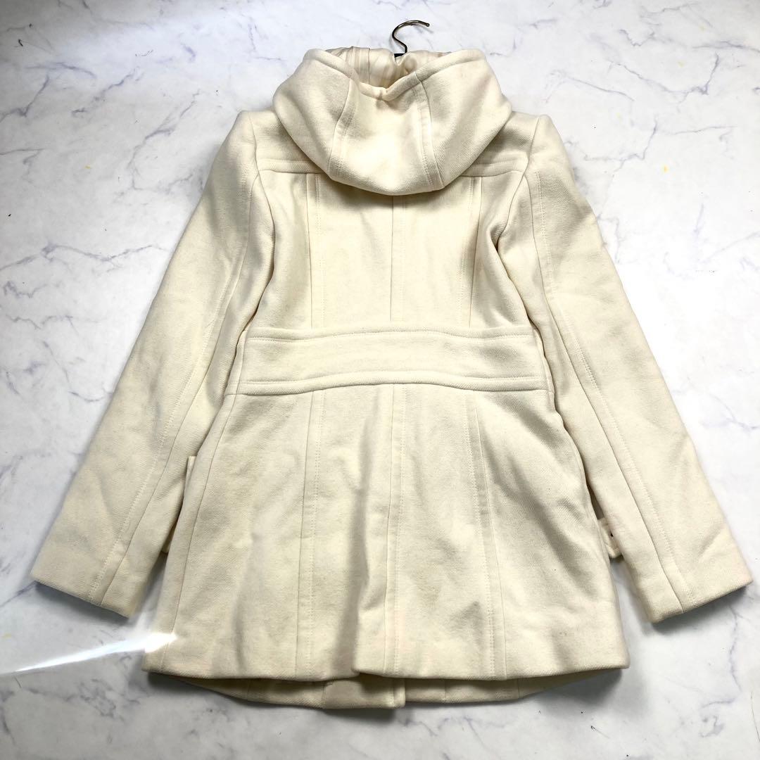 バーバリーブルーレーベル　アンゴラ　カシミヤ　フーデットコート　ノバチェック