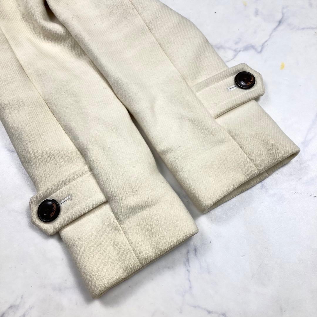 バーバリーブルーレーベル　アンゴラ　カシミヤ　フーデットコート　ノバチェック