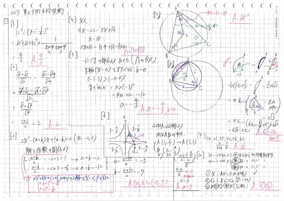 塾講師オリジナル 数学解説(動画付) 東工大附 2021～24 高校入試 過去問