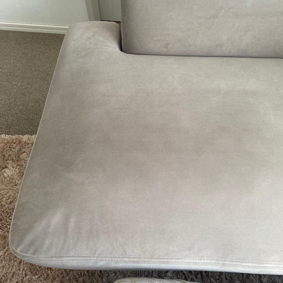 【値下げ】ベルベッド調　コンパクトソファ※カウチソファ部分のみ、オットマン別出品