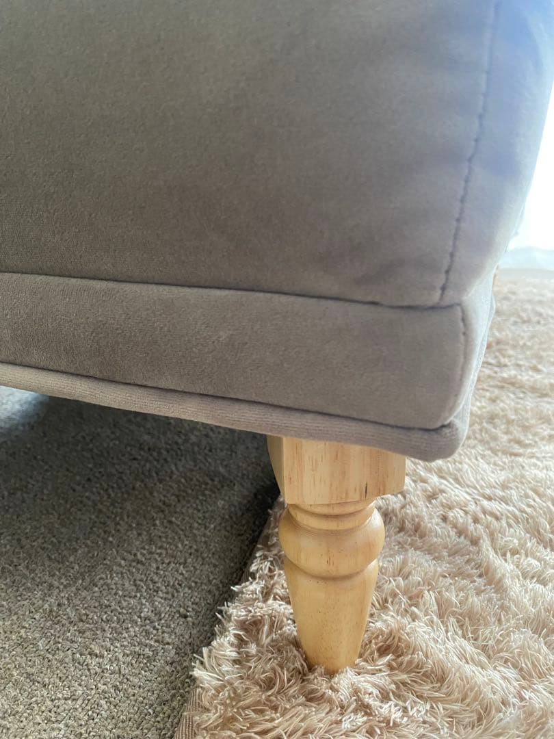 【値下げ】ベルベッド調　コンパクトソファ※カウチソファ部分のみ、オットマン別出品