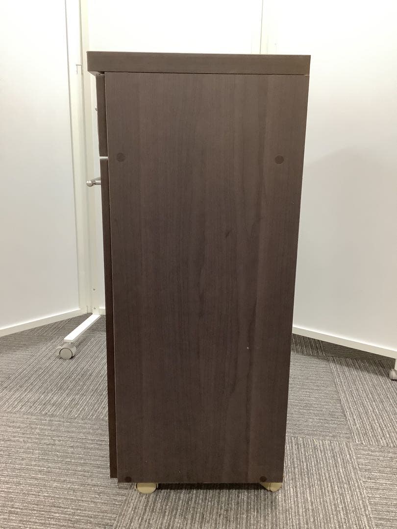 2分別可能なゴミ箱 ペールボックス 木目調 ダストボックス キャスター付き