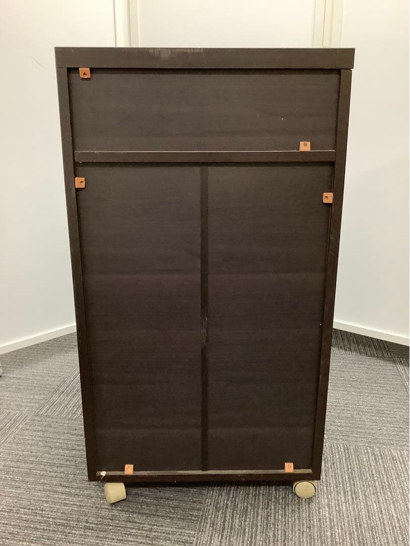 2分別可能なゴミ箱 ペールボックス 木目調 ダストボックス キャスター付き