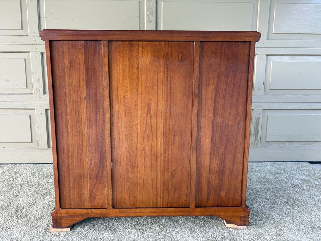 アンティーク調 木彫りコンソールキャビネット サイドボード 飾り棚