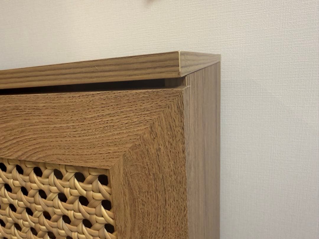 【12月28日までの出品】LOWYA キッチンカウンター　幅90 ラタン調