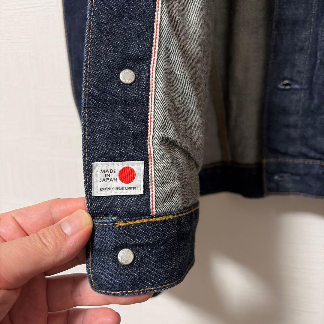 EDWIN ３rd デニムジャケット L　セルビッジ　赤耳　Gジャン 505