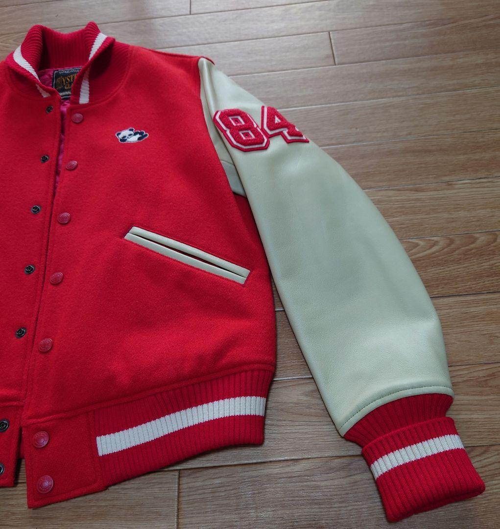 【美品】ヒステリックグラマー　パンダマニア　レザースリーブスタジャン