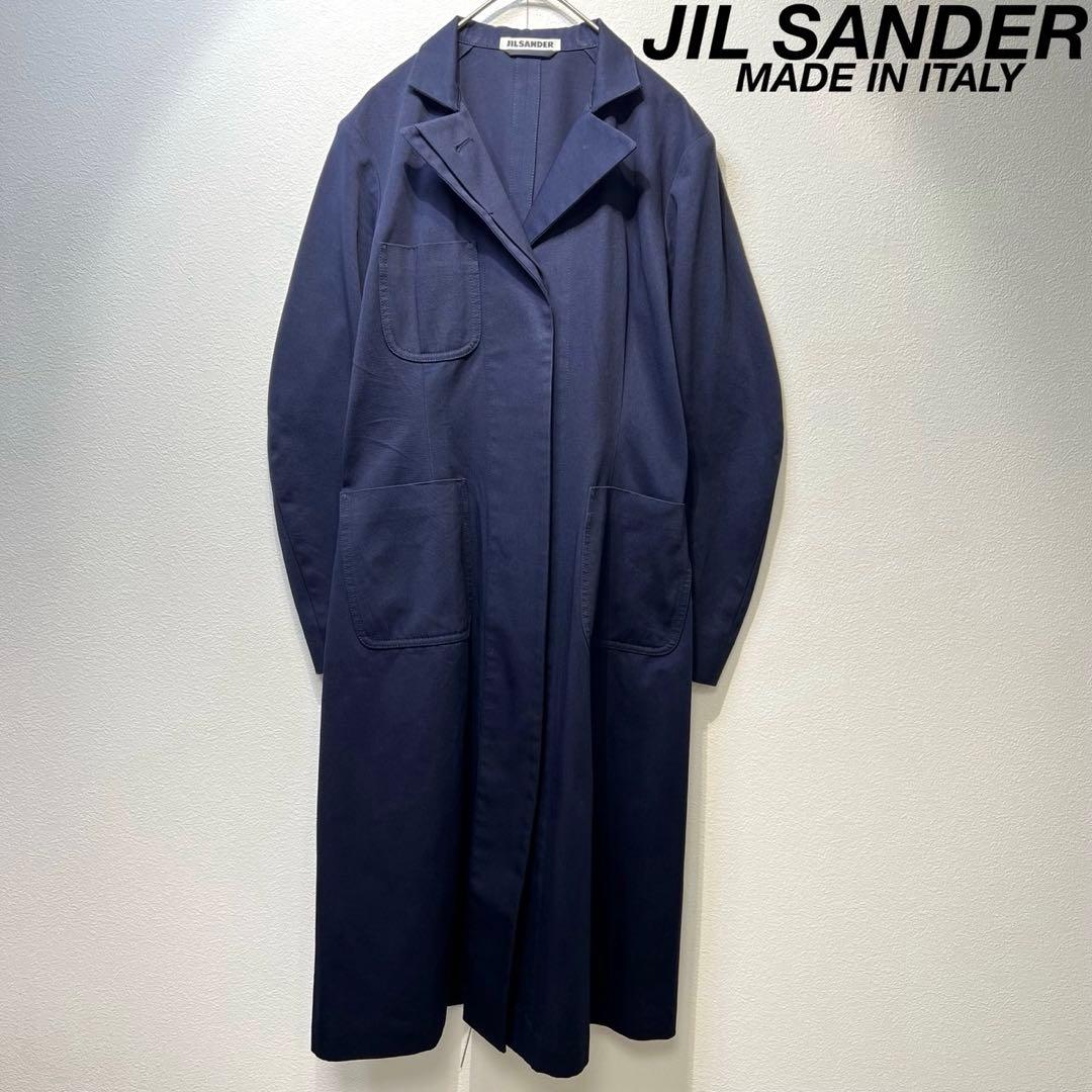希少 JIL SANDER 上質 レイヤード デザイン ロング チェスターコート