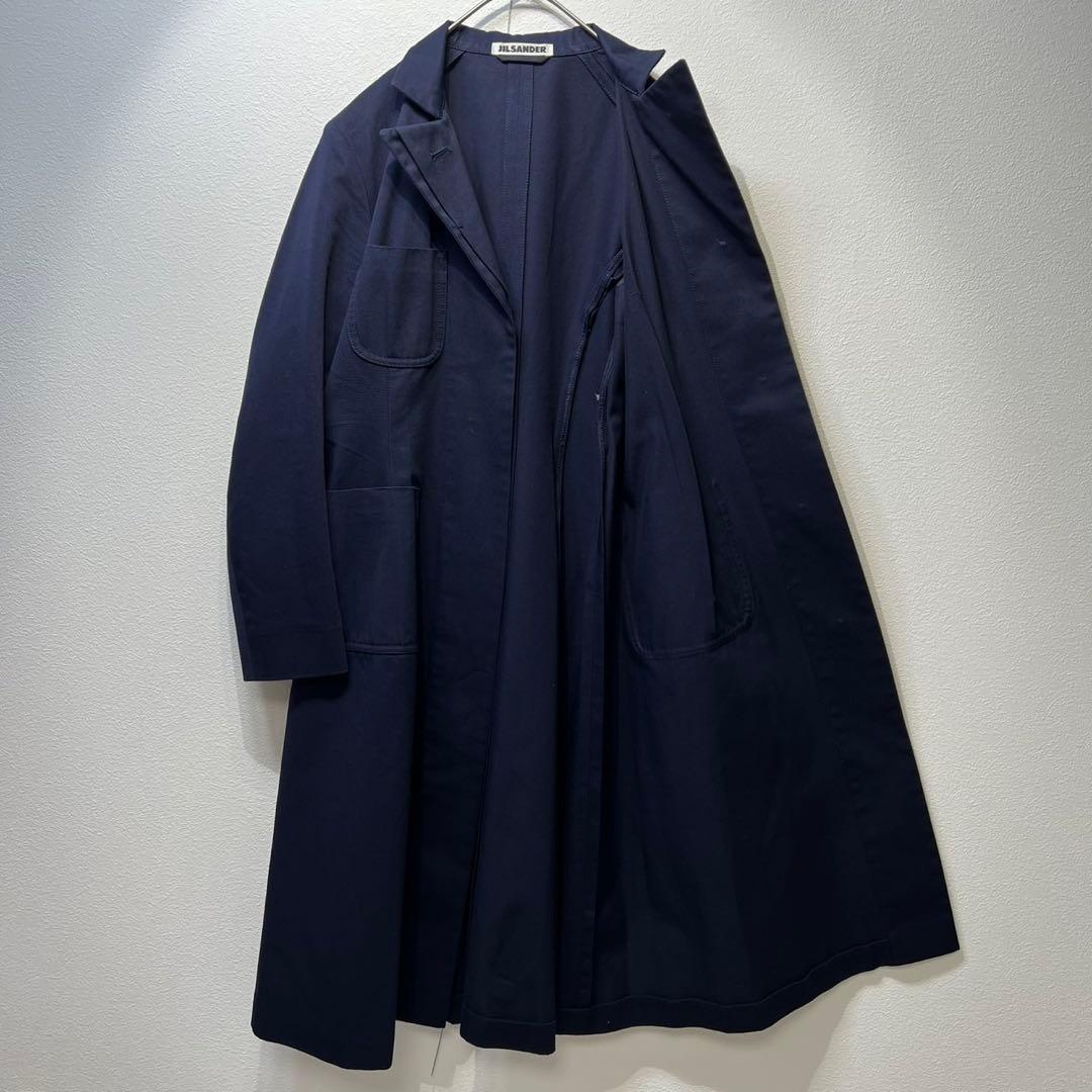 希少 JIL SANDER 上質 レイヤード デザイン ロング チェスターコート